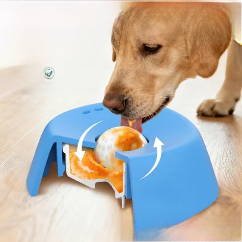 Yipetor Slow Feeder Dog Bowls for Liquid Treat, [Built-In Rolling Ball] No Spill Bone Broth Dog Licking Bowl, Multi-Purpose Puppy Yogurt Feeder Bowl for All Breeds Dietary Supplement/Post-Op Nutrition Feeding.Valentines Gift for Pets
